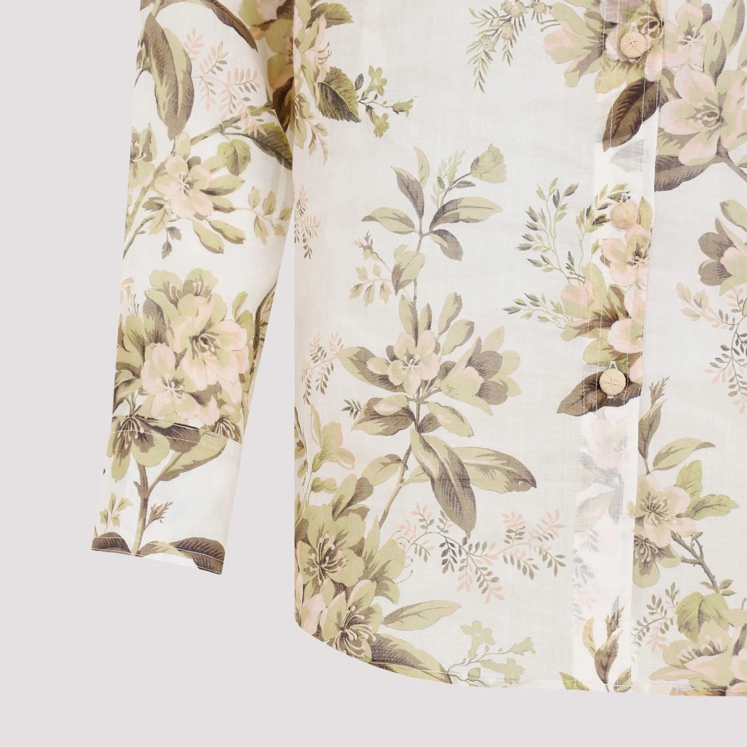 ZIMMERMANN Golden Multicolor Ramie Shirt