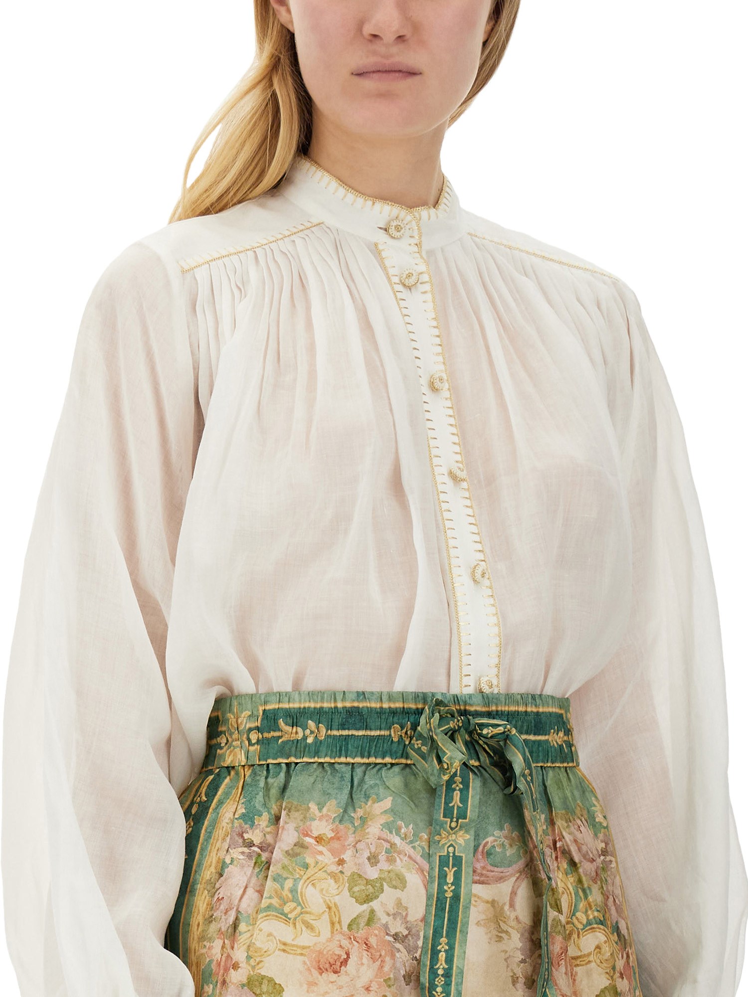 ZIMMERMANN    JUNIE BILLOW SHIRT IN RAMIE